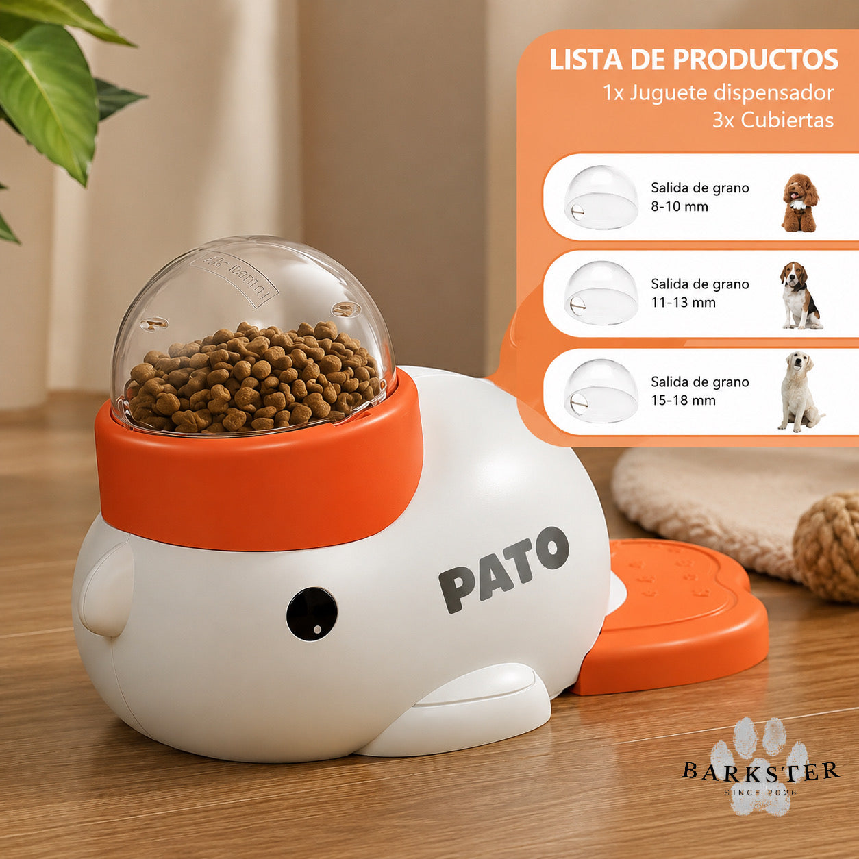 Dispensador automático de comida para perros y gatos