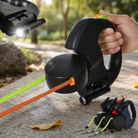 Correa retráctil doble con giro 360º | USB recargable