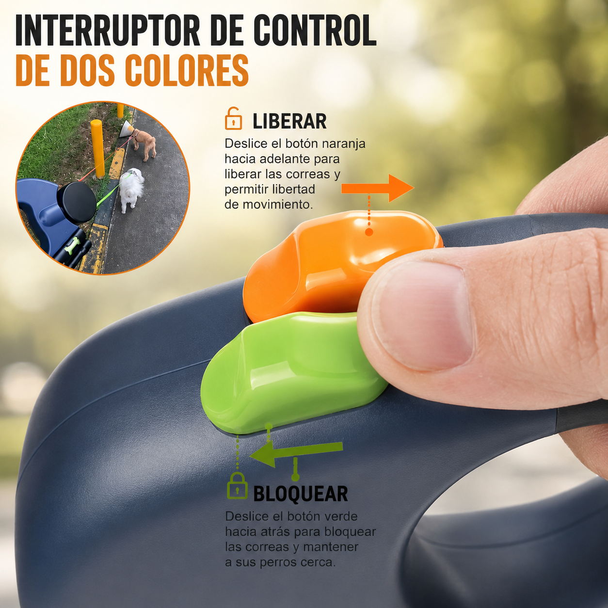 Correa retráctil doble con giro 360º | USB recargable