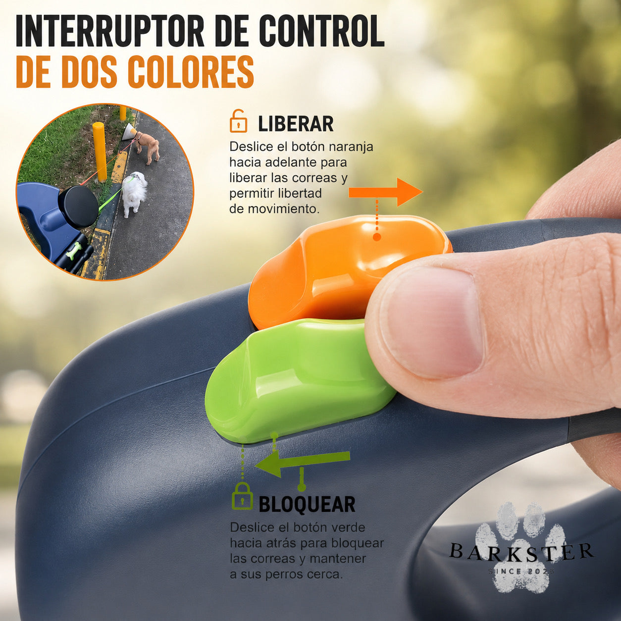 Correa retráctil doble 4 en 1 con giro 360º | USB recargable