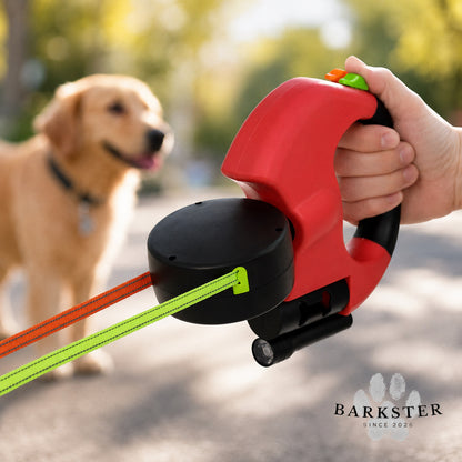 Correa retráctil doble 4 en 1 con giro 360º | USB recargable