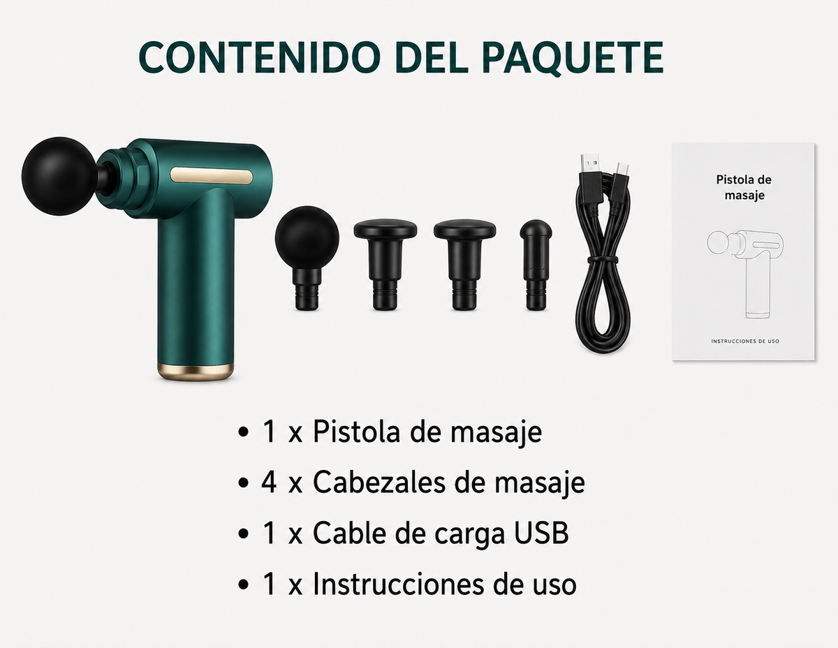 Pistola de masajes portátil