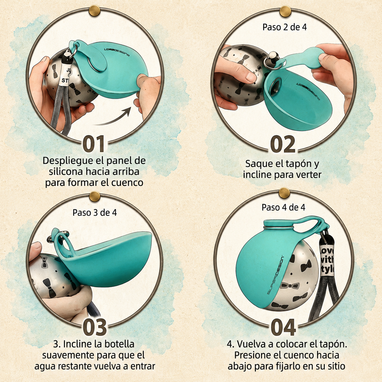 Botella de Agua Portátil 2 en 1