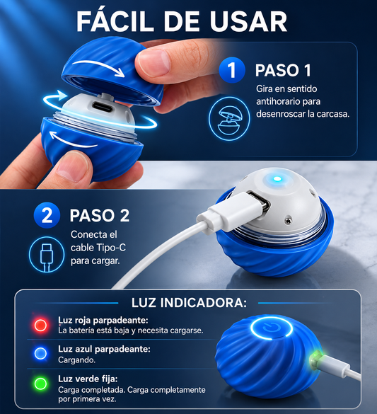 Pelota Interactiva Automática | Recargable USB